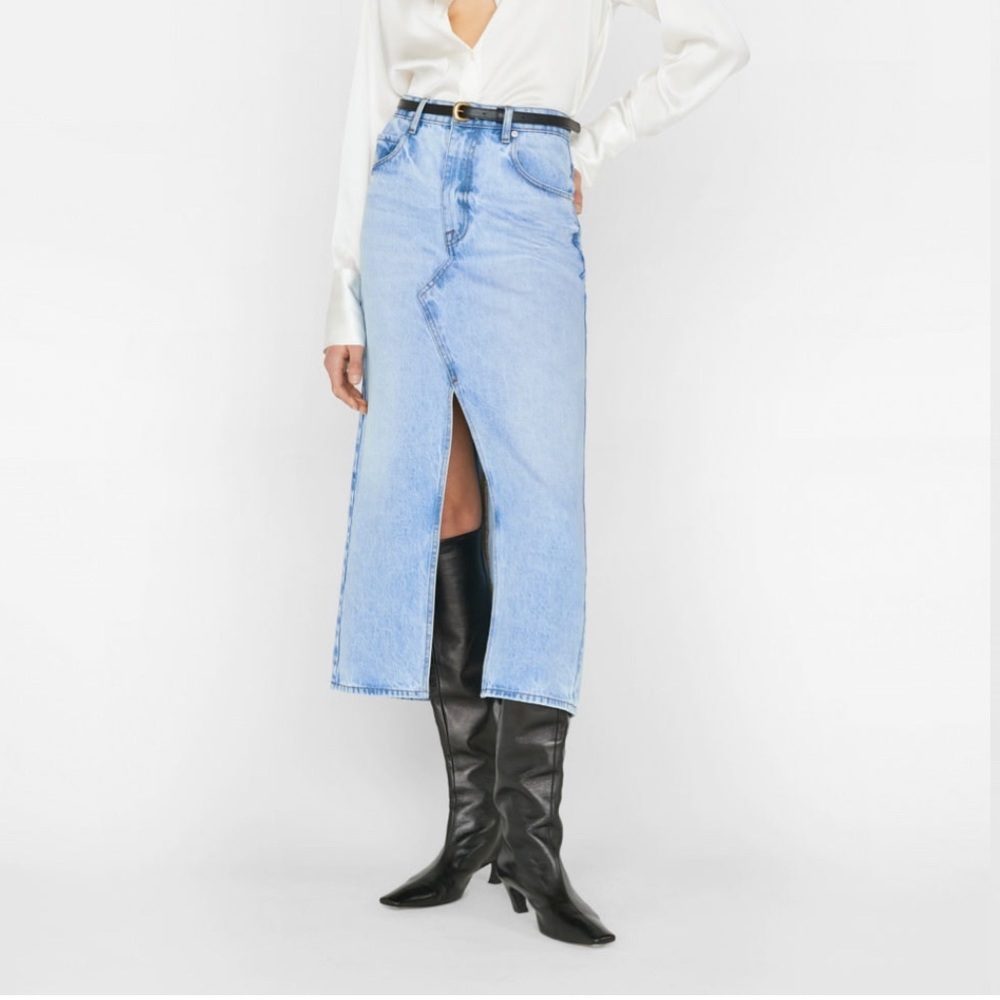 Frame The Midaxi Skirt Angled Seam in Baines Wash